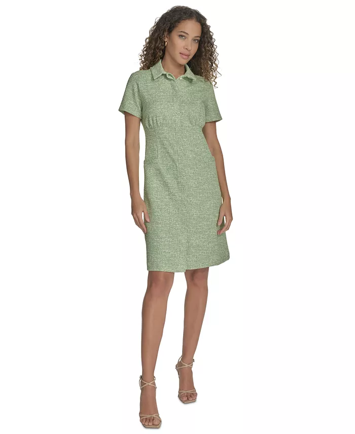 Женское твидовое платье-рубашка с воротником Calvin Klein, зеленый
Женское твидовое платье-рубашка с воротником Calvin Klein, зеленый