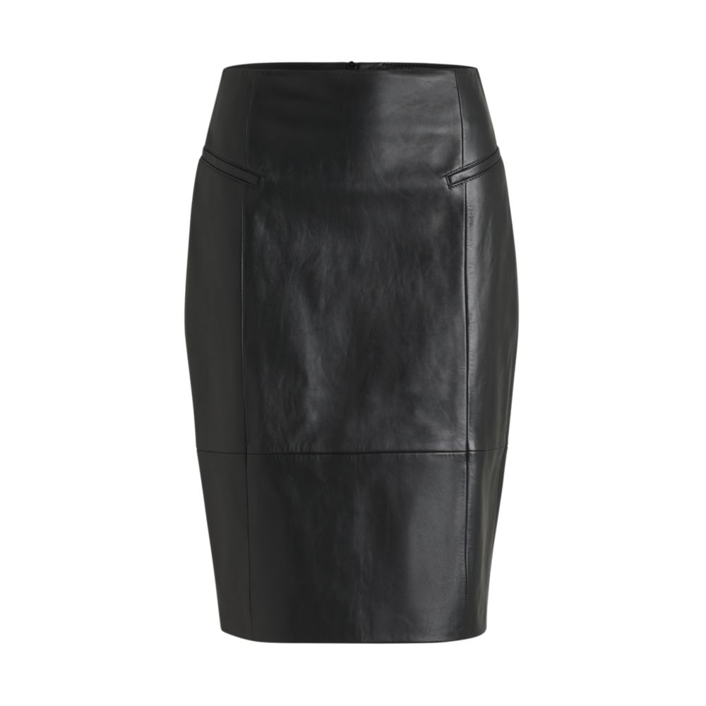 Юбка-карандаш из блестящей кожи BOSS, черный
Юбка-карандаш из блестящей кожи BOSS, черный