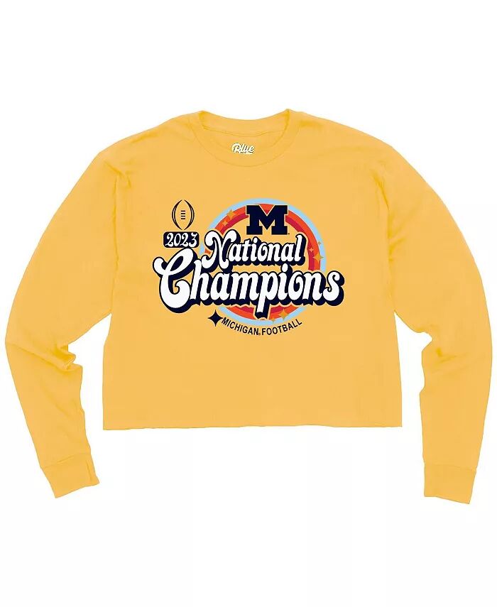 Женская футболка Maize Michigan Wolverines College Football Playoff 2023 National Champions укороченная с длинным рукавом Blue 84
Женская футболка Maize Michigan Wolverines College Football Playoff 2023 National Champions укороченная с длинным рукавом Blue 84