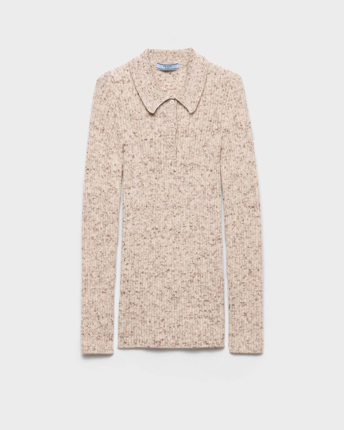 Поло-свитер из шерсти и льна Prada, бежевый
Поло-свитер из шерсти и льна Prada, бежевый