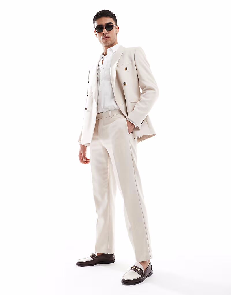 Прямые брюки из шерстяной смеси из плетеной ткани цвета «рогожка» Asos Design
Прямые брюки из шерстяной смеси из плетеной ткани цвета «рогожка» Asos Design