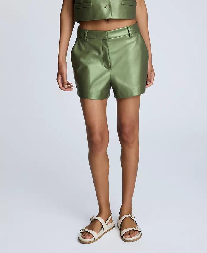 Женские шорты из искусственной кожи Metallix Kenneth Cole, зеленый 
Женские шорты из искусственной кожи Metallix Kenneth Cole, зеленый