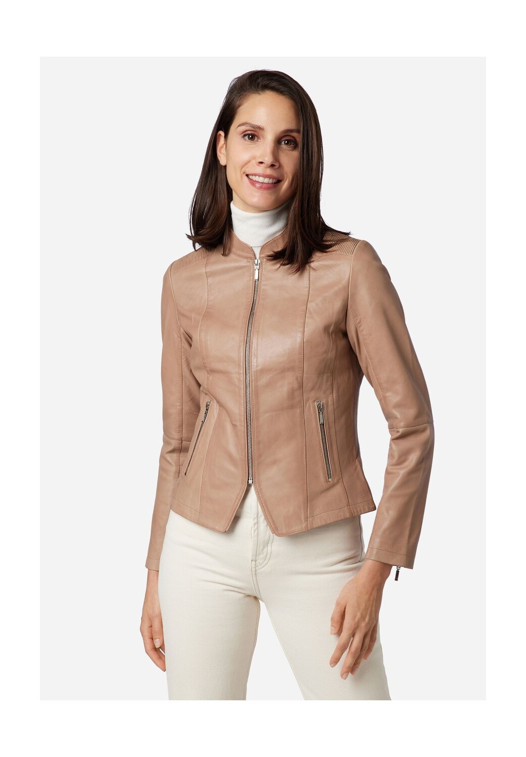 Женская кожаная куртка Abigale классического фасона из маслянисто-мягкой кожи ягненка RICANO, тауп
Женская кожаная куртка Abigale классического фасона из маслянисто-мягкой кожи ягненка RICANO, тауп