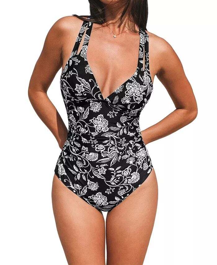 Женский цельный купальник с двойными бретелями и завязками на спине, утягивающий живот CUPSHE, черный
Женский цельный купальник с двойными бретелями и завязками на спине, утягивающий живот CUPSHE, черный