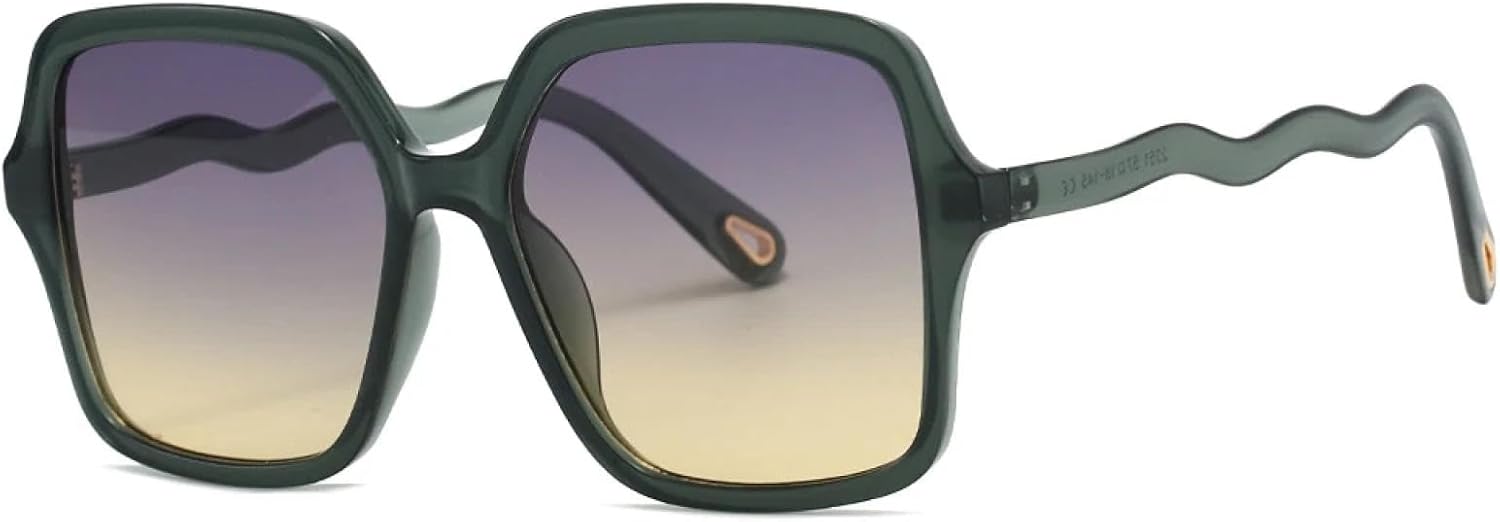 Большие солнцезащитные очки для женщин, роскошные винтажные панк-очки, популярные очки с волнообразными дужками, защита от УФ-излучения UV400 TKKTLLT, Green Gray Yellow
Большие солнцезащитные очки для женщин, роскошные винтажные панк-очки, популярные очки с волнообразными дужками, защита от УФ-излучения UV400 TKKTLLT, Green Gray Yellow