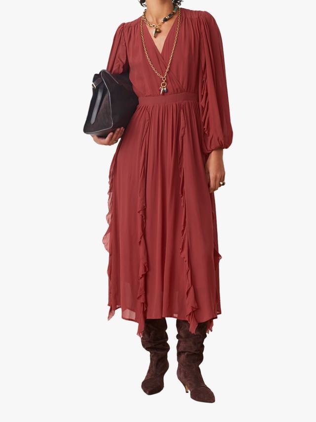 Платье миди Cassie с V-образным вырезом и рюшами SUNCOO, Terracotta
Платье миди Cassie с V-образным вырезом и рюшами SUNCOO, Terracotta