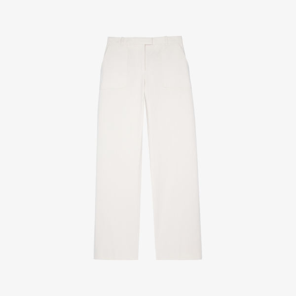 Брюки The Kooples прямые хлопковые средней посадки, экрю
Брюки The Kooples прямые хлопковые средней посадки, экрю