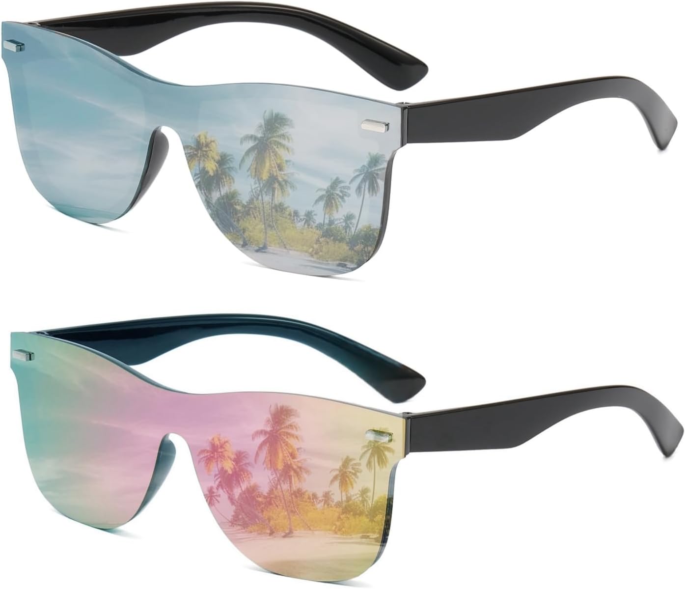 Солнцезащитные очки UV400 без оправы с цельными линзами и светоотражающими элементами — цветные зеркальные солнцезащитные очки для мужчин и женщин (2 шт.) swanoble, Black Frame/Sliver Lens+black Frame/Pink Lens
Солнцезащитные очки UV400 без оправы с цельными линзами и светоотражающими элементами — цветные зеркальные солнцезащитные очки для мужчин и женщин (2 шт.) swanoble, Black Frame/Sliver Lens+black Frame/Pink Lens