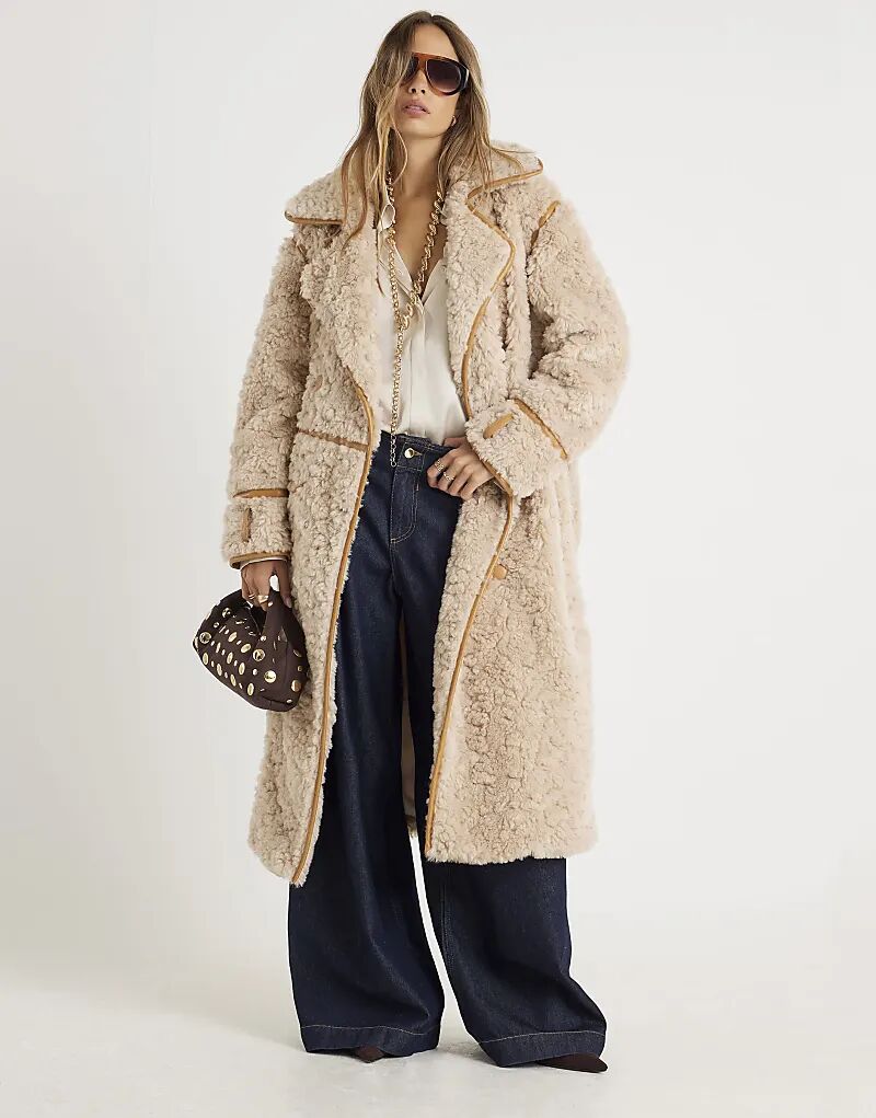 Пальто из искусственной овчины River Island кремового цвета
Пальто из искусственной овчины River Island кремового цвета