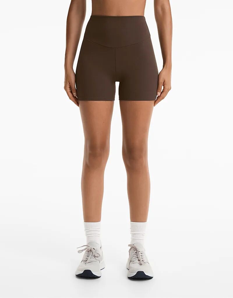 Шорты Oysho Comfortlux с высокой талией 10 см темно-коричневого цвета 
Шорты Oysho Comfortlux с высокой талией 10 см темно-коричневого цвета