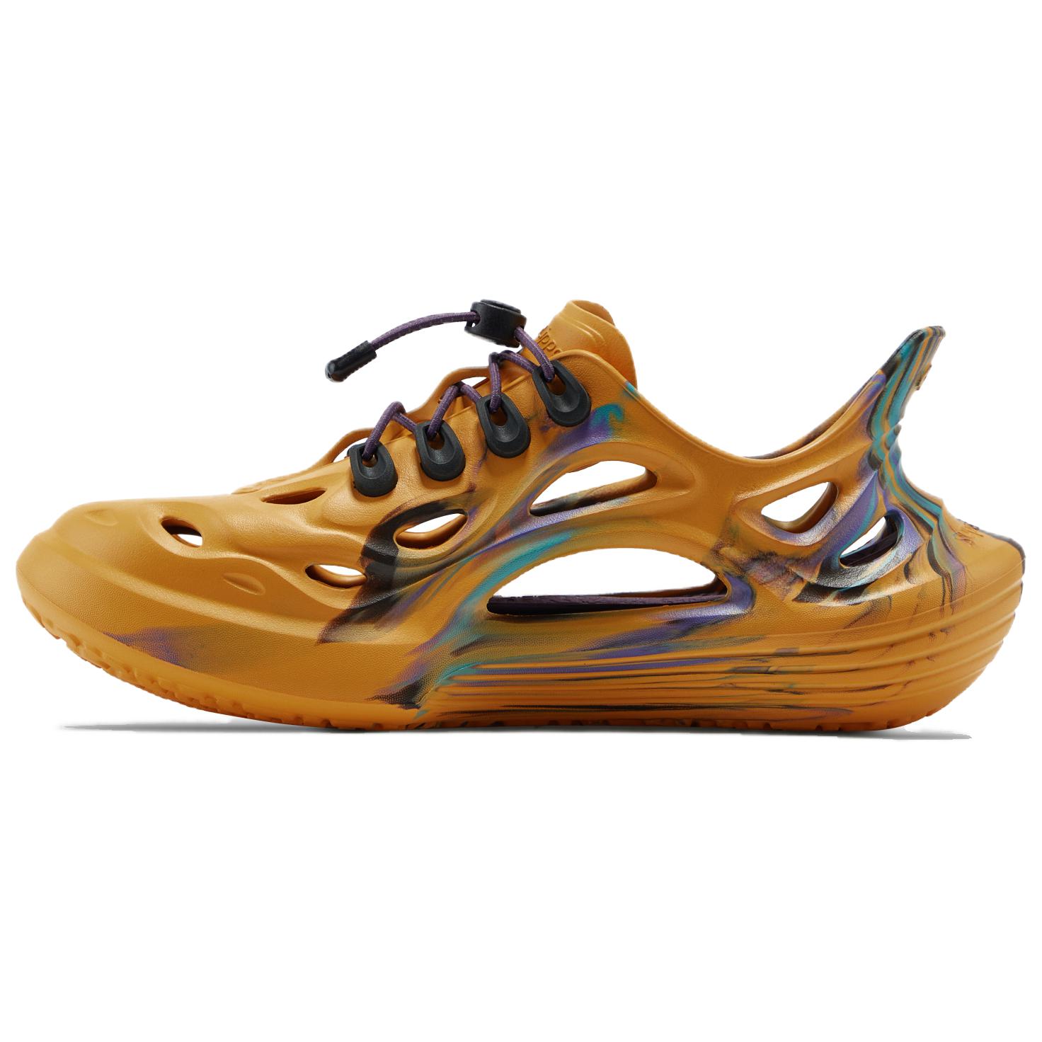 SUPERLIPPER Клоги Streamside/Commute унисекс чернильная размывка текучая цветовая гамма 3.0WAVE волна обувь - пурпурный золотой плывущие облака, цвет Purple Gold Flowing Clouds