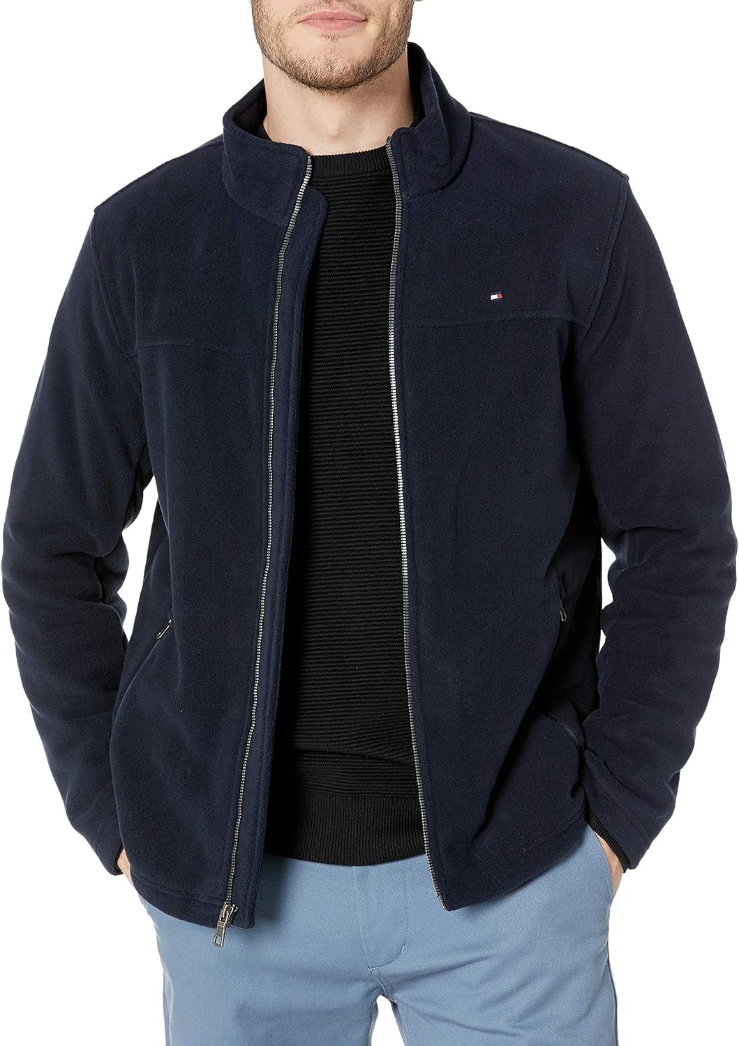 Мужская классическая флисовая куртка Tommy Hilfiger с застежкой-молнией спереди, Navy
Мужская классическая флисовая куртка Tommy Hilfiger с застежкой-молнией спереди, Navy