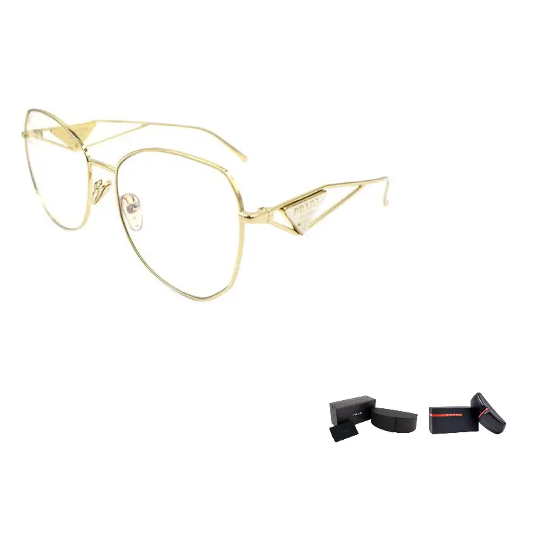 PRADA Металлическая оправа для очков нестандартной формы женская золотая, Gold/Transparent
PRADA Металлическая оправа для очков нестандартной формы женская золотая, Gold/Transparent