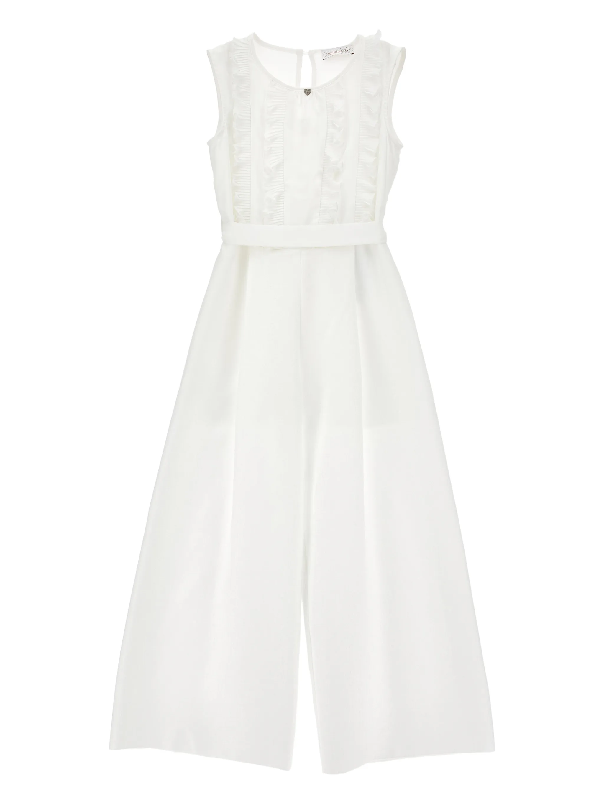 Комбинезон с оборками и поясом Monnalisa, белый
Комбинезон с оборками и поясом Monnalisa, белый