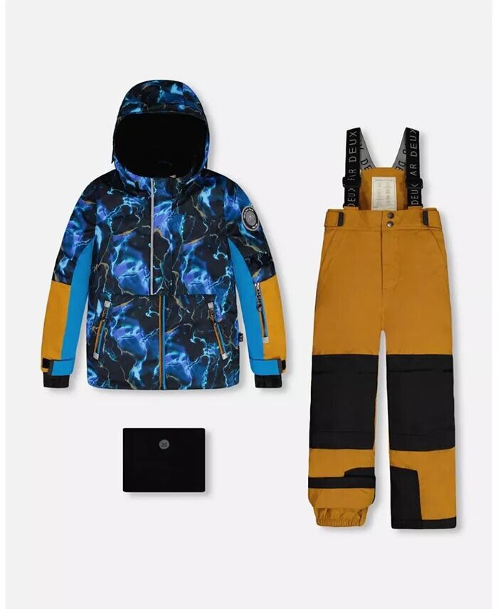 Зимний комбинезон из двух частей для мальчиков для малышей Spice и Printed Storm - Toddler, Child Deux Par Deux, синий 
Зимний комбинезон из двух частей для мальчиков для малышей Spice и Printed Storm - Toddler, Child Deux Par Deux, синий