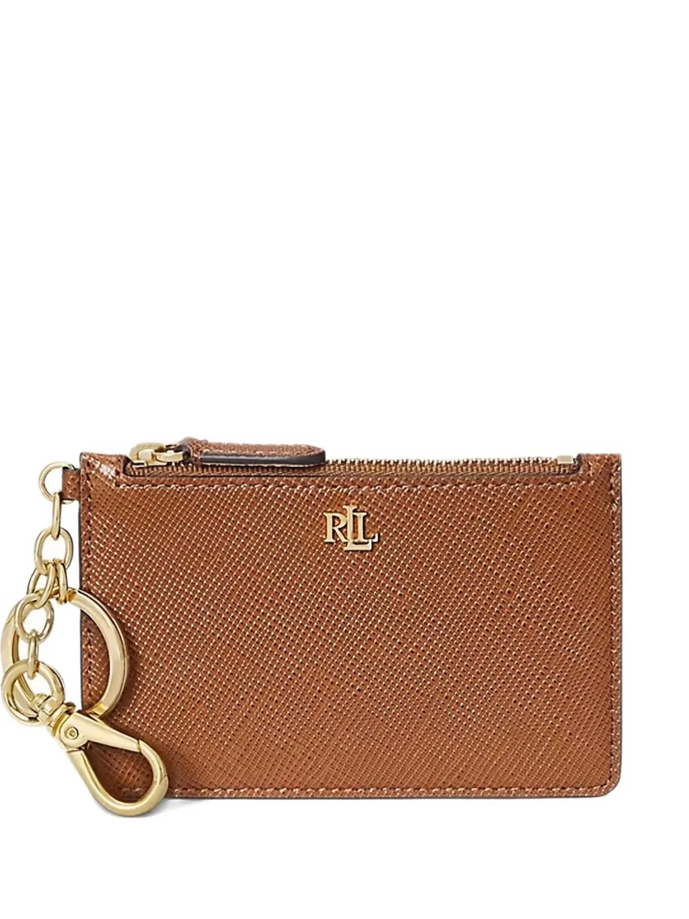 Кожаный держатель для карточек с брелком Lauren Ralph Lauren, коричневый 
Кожаный держатель для карточек с брелком Lauren Ralph Lauren, коричневый