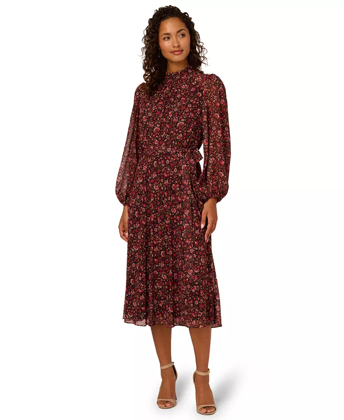 Женское шифоновое платье миди с цветочным принтом Adrianna Papell, мультиколор 
Женское шифоновое платье миди с цветочным принтом Adrianna Papell, мультиколор