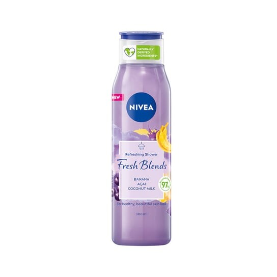 Освежающий гель для душа Банан, асаи и кокосовое молоко 300мл Nivea, Fresh Blends Refreshing Shower
Освежающий гель для душа Банан, асаи и кокосовое молоко 300мл Nivea, Fresh Blends Refreshing Shower