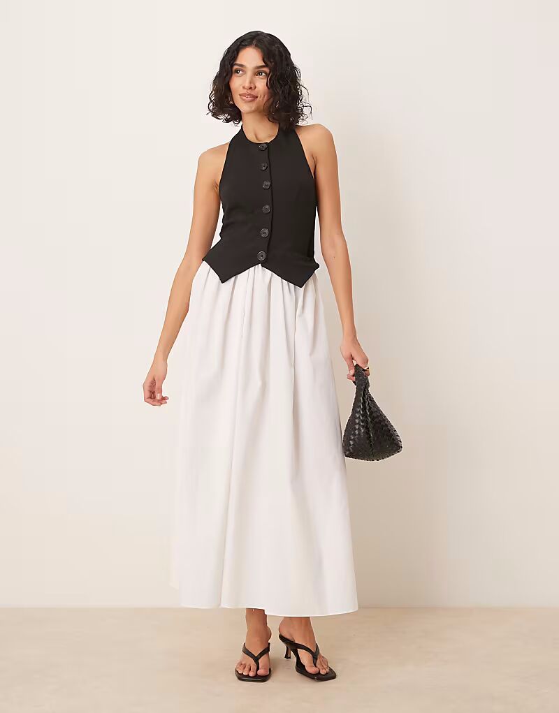 Платье миди с халтер-жилетом, монохромное Asos Design
Платье миди с халтер-жилетом, монохромное Asos Design