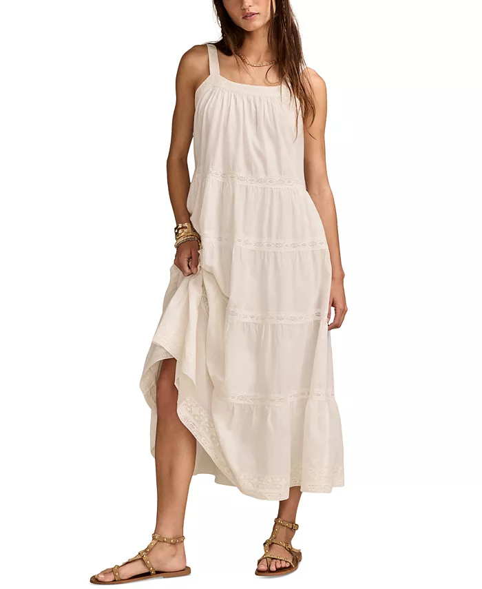 Женское хлопковое многослойное макси-платье Market Day Lucky Brand, белый
Женское хлопковое многослойное макси-платье Market Day Lucky Brand, белый