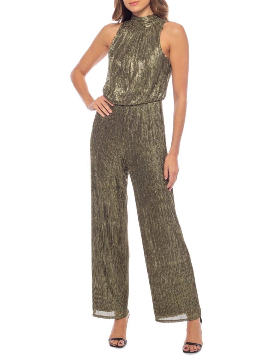 Металлический плиссированный комбинезон без рукавов Marina, цвет Gold Black
Металлический плиссированный комбинезон без рукавов Marina, цвет Gold Black