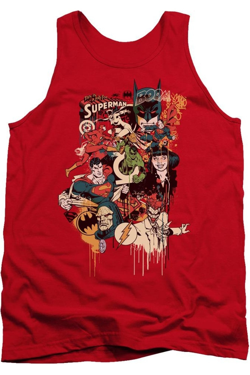 DC Comics Капающие персонажи Взрослая майка Gildan, красный
DC Comics Капающие персонажи Взрослая майка Gildan, красный