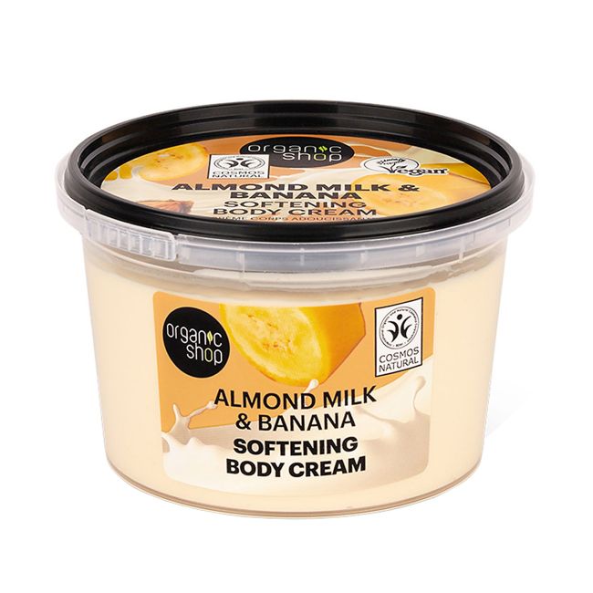 Смягчающий крем для тела с миндальным молоком и бананом Organic Shop, 250 мл
Смягчающий крем для тела с миндальным молоком и бананом Organic Shop, 250 мл
