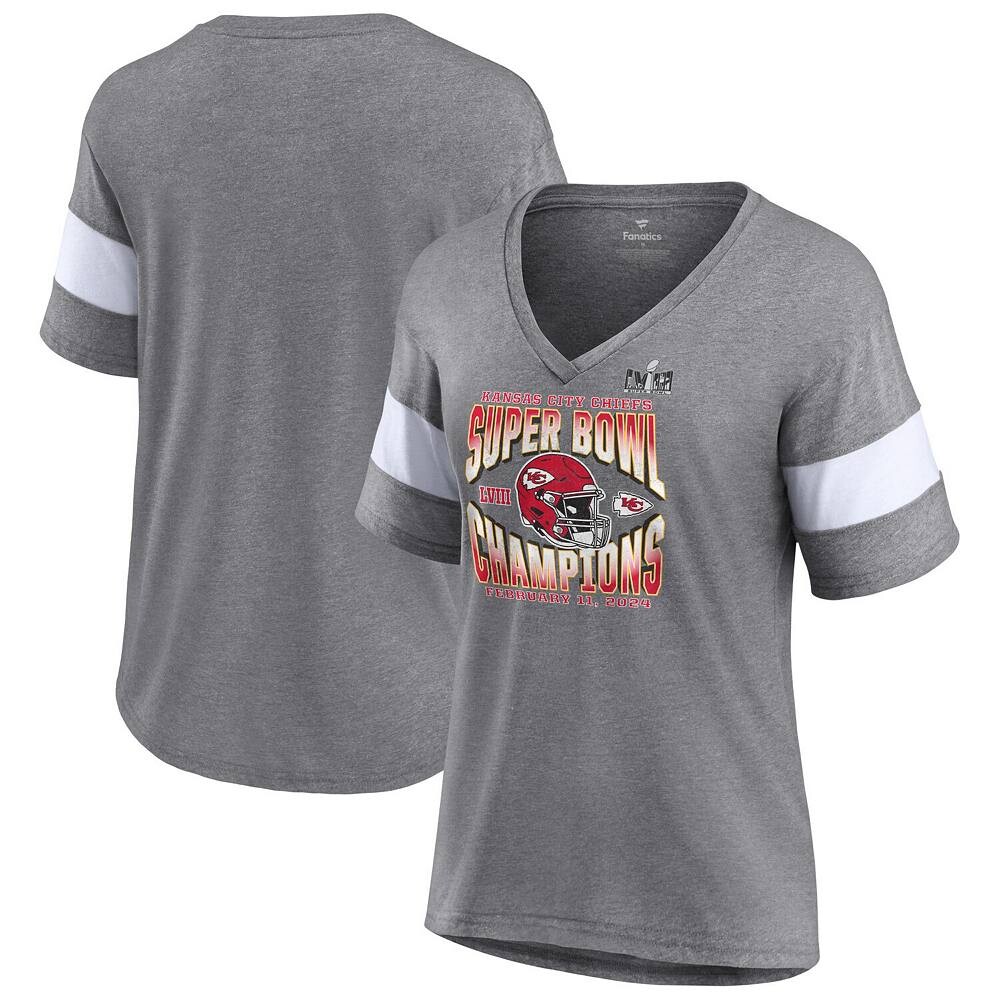Женская футболка Fanatics с логотипом Heather Grey Kansas City Chiefs Super Bowl LVIII Champions Own the Moment Tri-Blend с V-образным вырезом, цвет Chf Grey
Женская футболка Fanatics с логотипом Heather Grey Kansas City Chiefs Super Bowl LVIII Champions Own the Moment Tri-Blend с V-образным вырезом, цвет Chf Grey