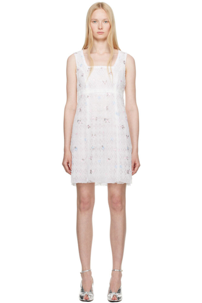 Белое вышитое кружевное мини-платье с решеткой Anna Sui
Белое вышитое кружевное мини-платье с решеткой Anna Sui