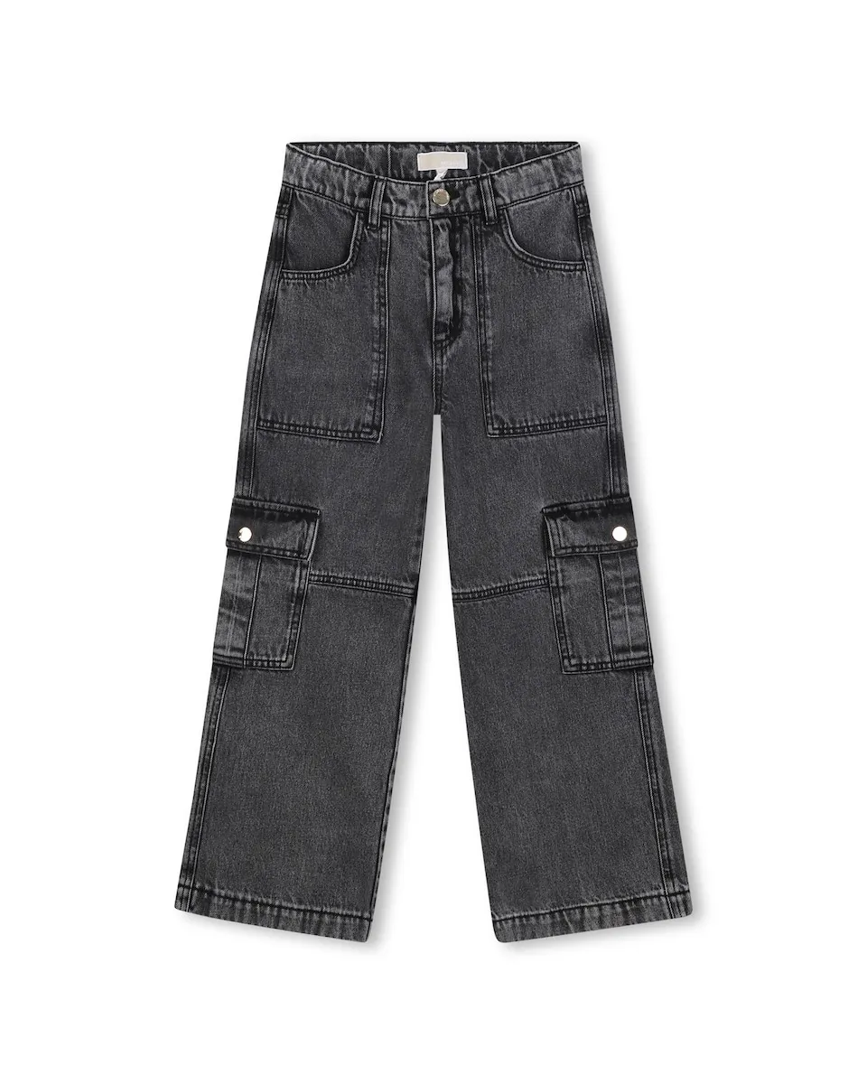 Черные хлопковые джинсы для девочек Michael Kors
Черные хлопковые джинсы для девочек Michael Kors