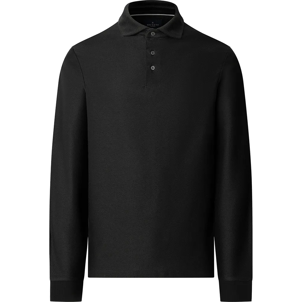 Поло с длинным рукавом Hackett Hbone Jacquard, черный
Поло с длинным рукавом Hackett Hbone Jacquard, черный