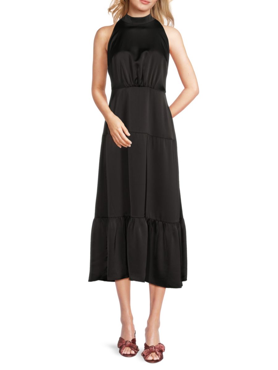 Платье миди из струящегося атласа с многоуровневым кроем Sam Edelman, черный
Платье миди из струящегося атласа с многоуровневым кроем Sam Edelman, черный