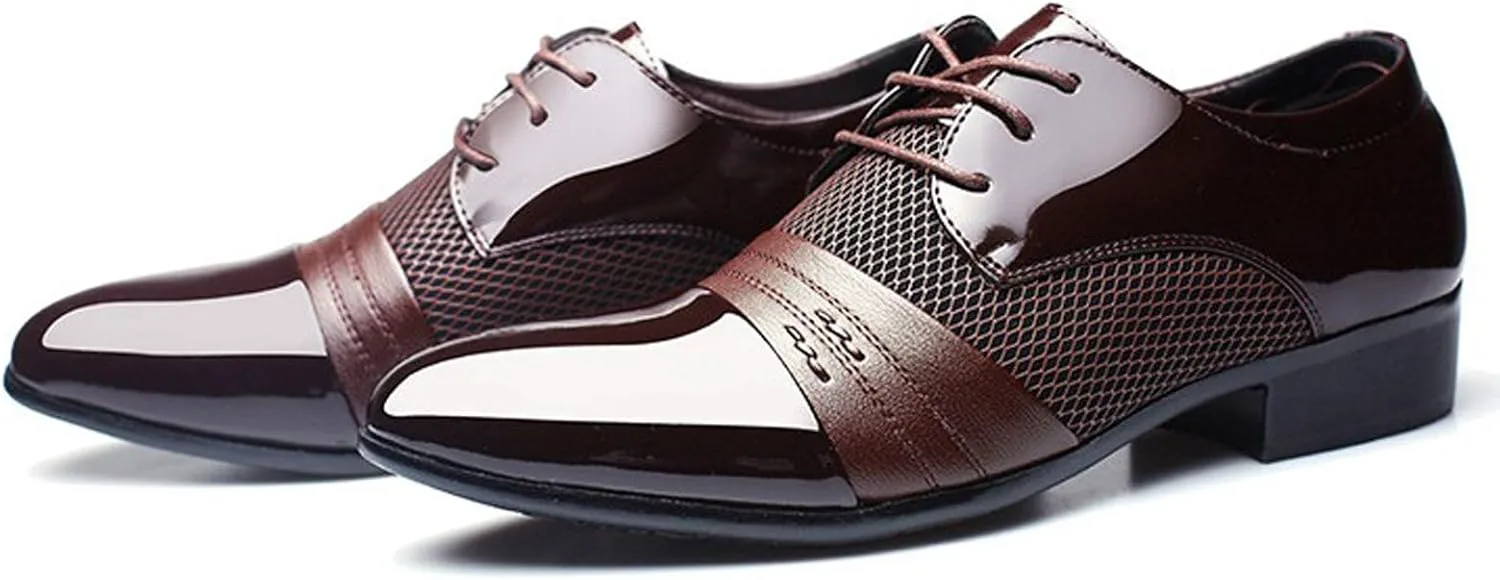 Мужские классические туфли Лакированная кожа Мягкая подошва Дышащая сетка Деловой стиль Оксфорды Rojieso, коричневый
Мужские классические туфли Лакированная кожа Мягкая подошва Дышащая сетка Деловой стиль Оксфорды Rojieso, коричневый