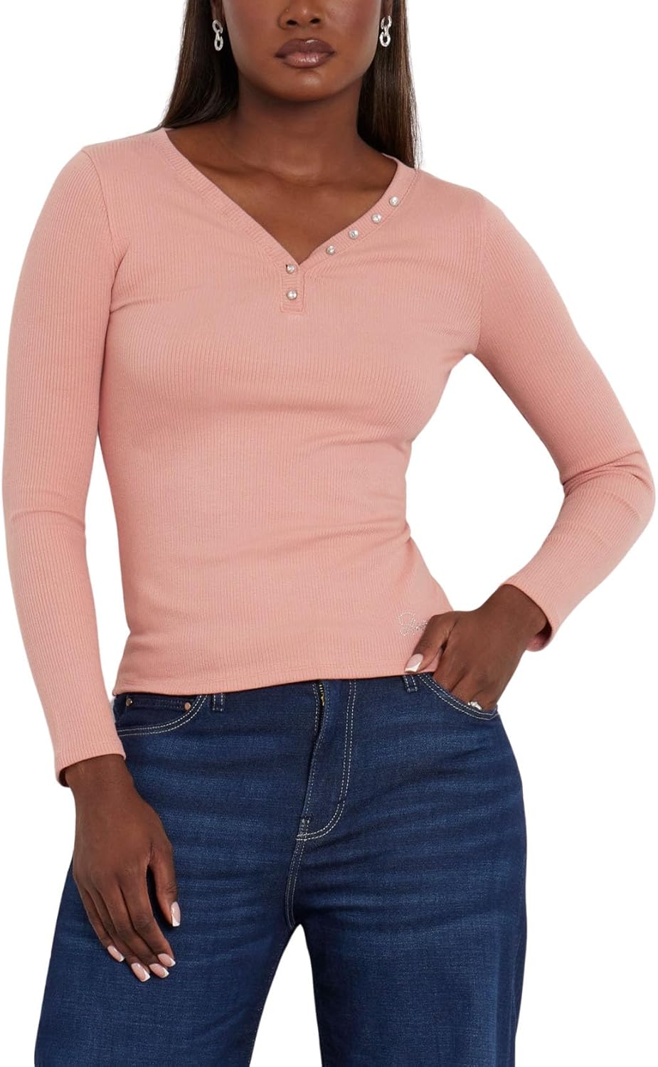 Женская экологичная удлиненная рубашка Kyla Rib Henley GUESS, Travertine Sand
Женская экологичная удлиненная рубашка Kyla Rib Henley GUESS, Travertine Sand