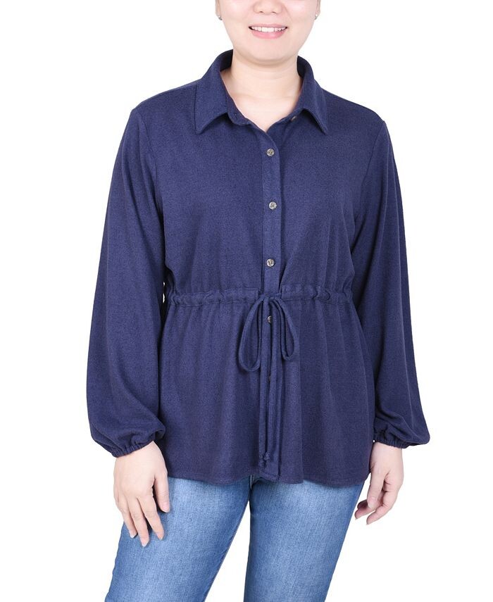 Топ-туника с длинными рукавами «летучая мышь» и кулиской на талии для миниатюрных размеров NY Collection, синий
Топ-туника с длинными рукавами «летучая мышь» и кулиской на талии для миниатюрных размеров NY Collection, синий