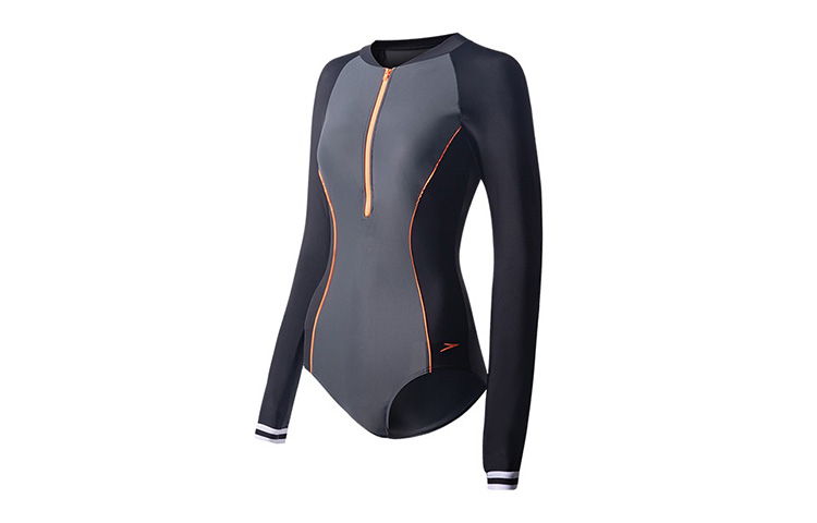 Женский слитный купальник черный/серый/оранжевый Speedo
Женский слитный купальник черный/серый/оранжевый Speedo