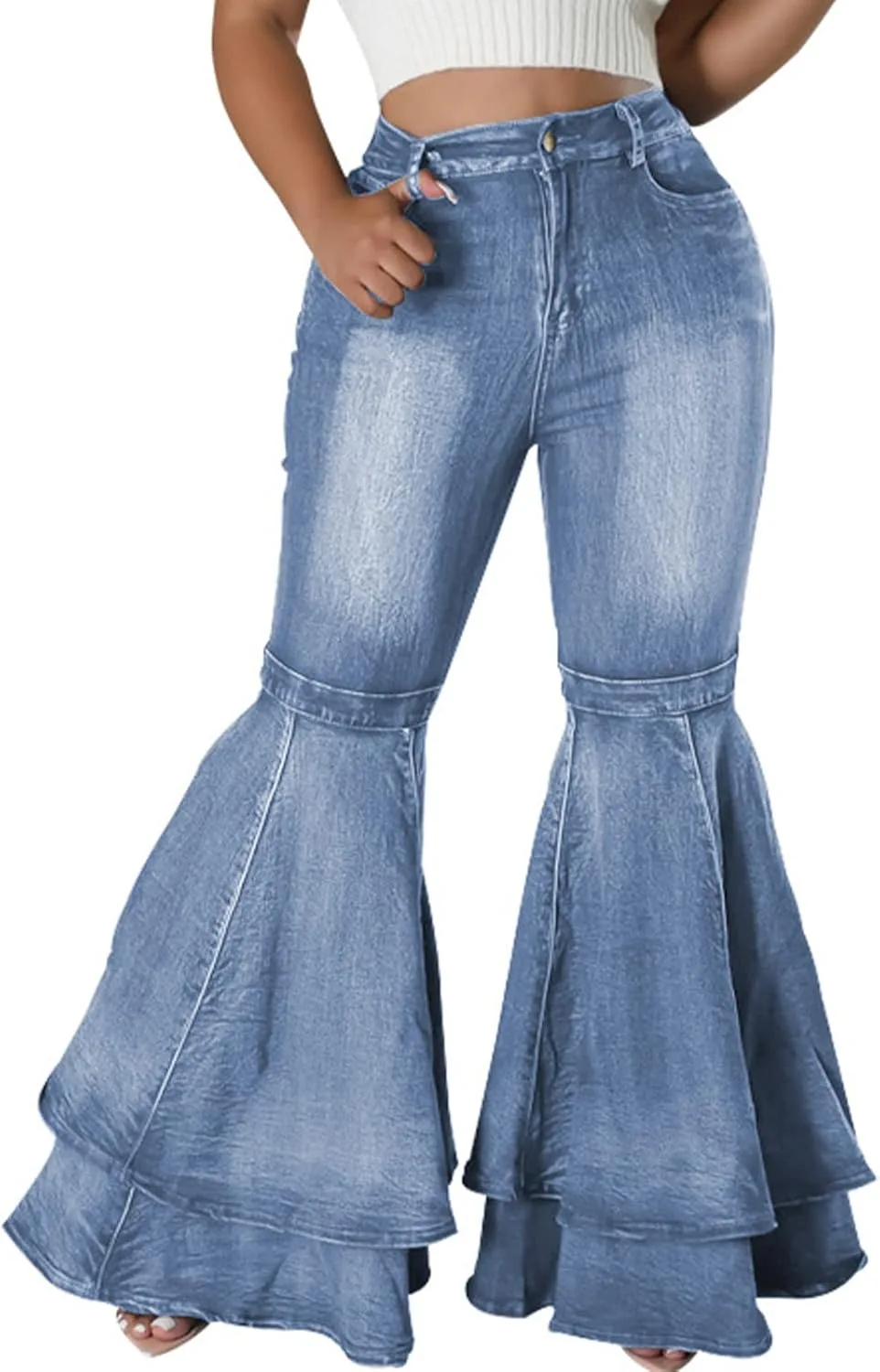 Conshvi женские джинсы с высокой талией и расклешенным низом
Conshvi женские джинсы с высокой талией и расклешенным низом