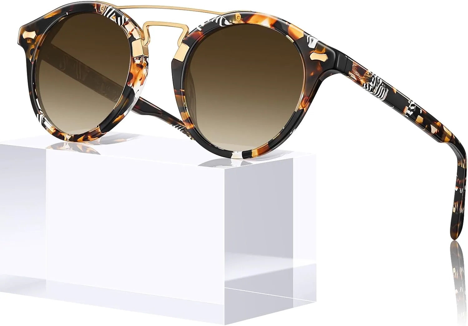 Солнцезащитные очки CARFIA Small Face Acetate Double Bridge для женщин, поляризованные, с защитой от УФ-излучения, в стиле ретро с металлическими перемычками, круглые
Солнцезащитные очки CARFIA Small Face Acetate Double Bridge для женщин, поляризованные, с защитой от УФ-излучения, в стиле ретро с металлическими перемычками, круглые