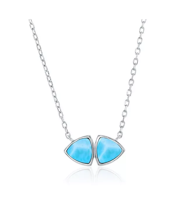 Ожерелье из стерлингового серебра с двойным треугольным ларимаром Caribbean Treasures, blue
Ожерелье из стерлингового серебра с двойным треугольным ларимаром Caribbean Treasures, blue