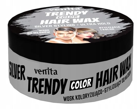Окрашивающий воск для укладки, Серебро, 75г Venita Trendy
Окрашивающий воск для укладки, Серебро, 75г Venita Trendy