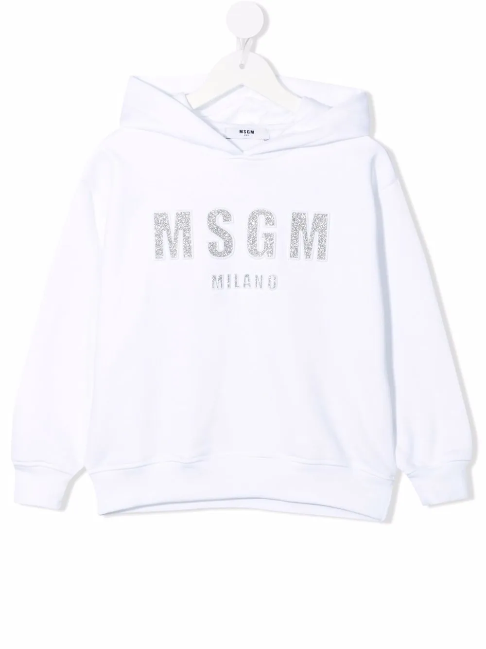 Худи с логотипом MSGM Kids, белый 
Худи с логотипом MSGM Kids, белый