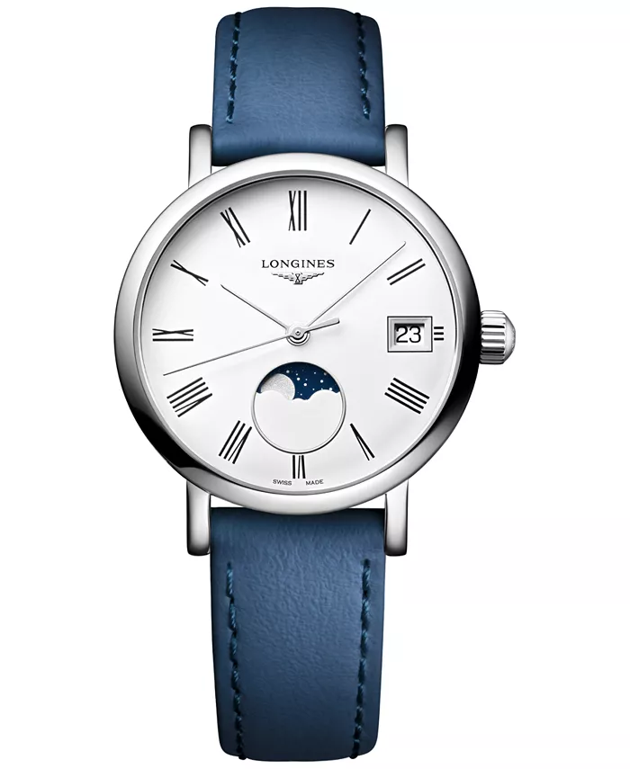 Женские швейцарские элегантные часы Moonphase с синим кожаным ремешком, 30 мм Longines
Женские швейцарские элегантные часы Moonphase с синим кожаным ремешком, 30 мм Longines