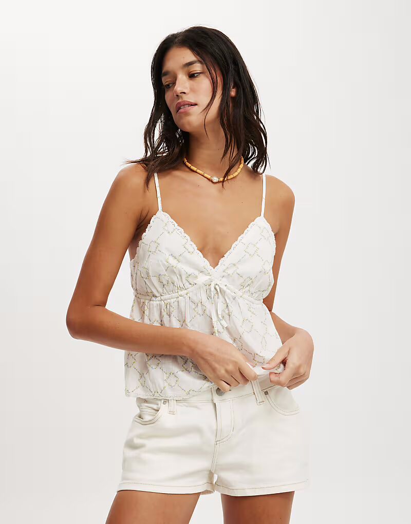 Топ Cotton:On Cotton lace cami in multi
Топ Cotton:On Cotton lace cami in multi