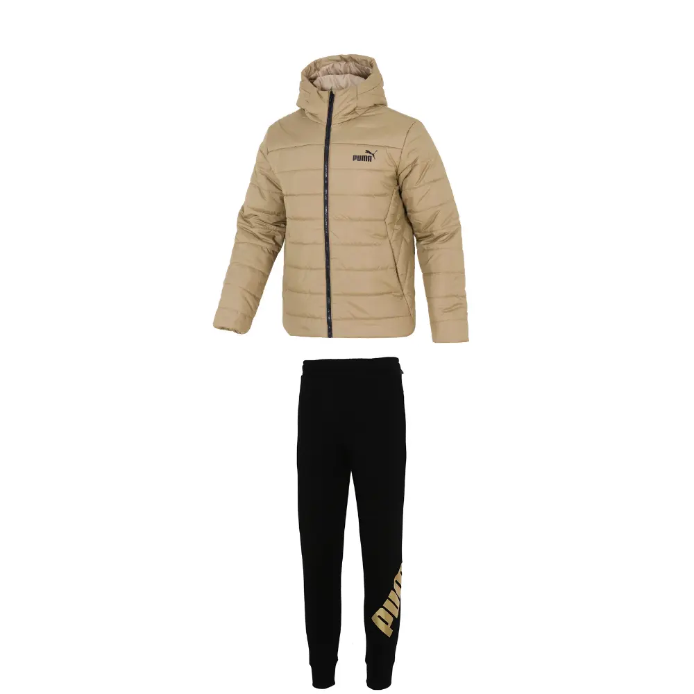 PUMA Повседневный спортивный комплект для мужчин khaki топ + black низ
PUMA Повседневный спортивный комплект для мужчин khaki топ + black низ