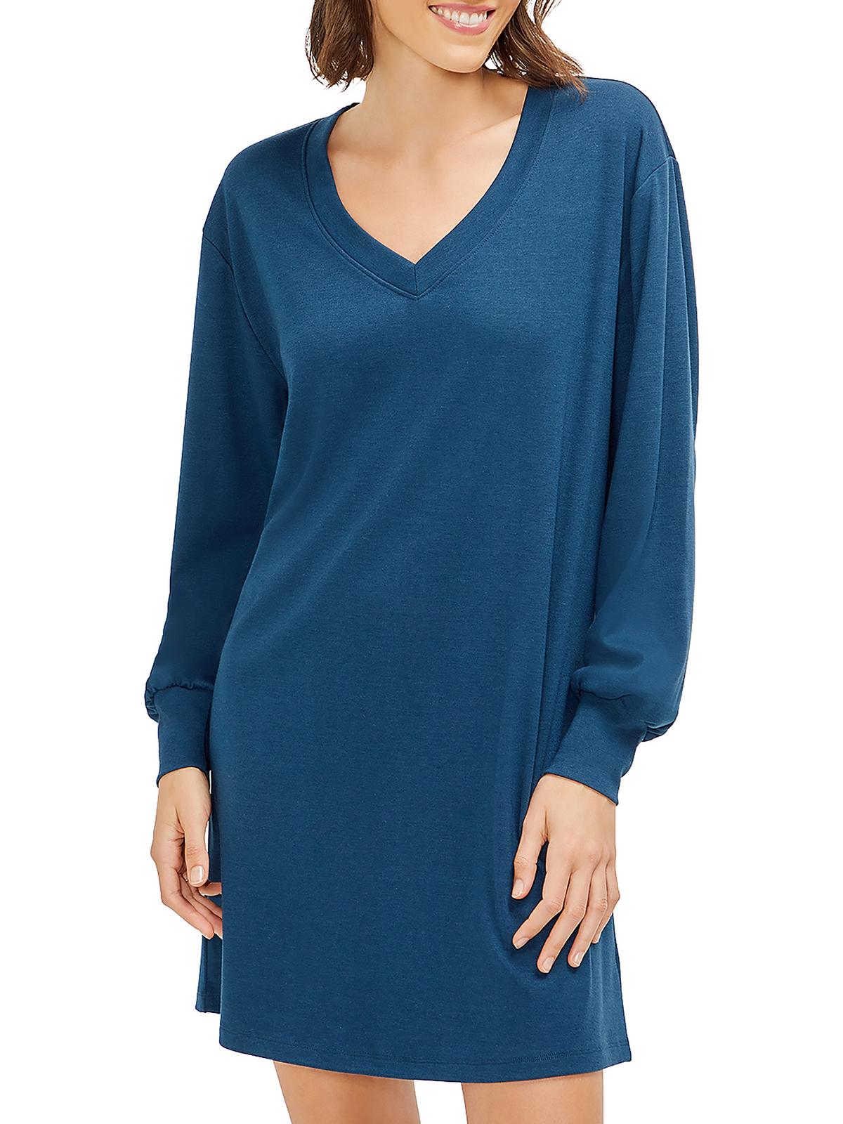 Женское короткое платье-футболка с V-образным вырезом Three Dots, цвет moonlit ocean
Женское короткое платье-футболка с V-образным вырезом Three Dots, цвет moonlit ocean