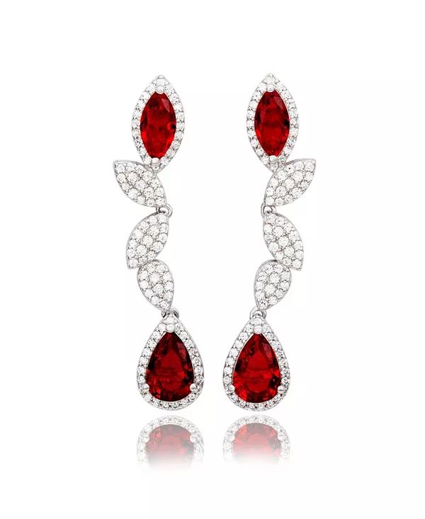 Серьги-Капельки Suzy Levian из стерлингового серебра с кубическими цирконами огранки «груша» и «маркиз» в виде листьев Suzy Levian New York, red
Серьги-Капельки Suzy Levian из стерлингового серебра с кубическими цирконами огранки «груша» и «маркиз» в виде листьев Suzy Levian New York, red