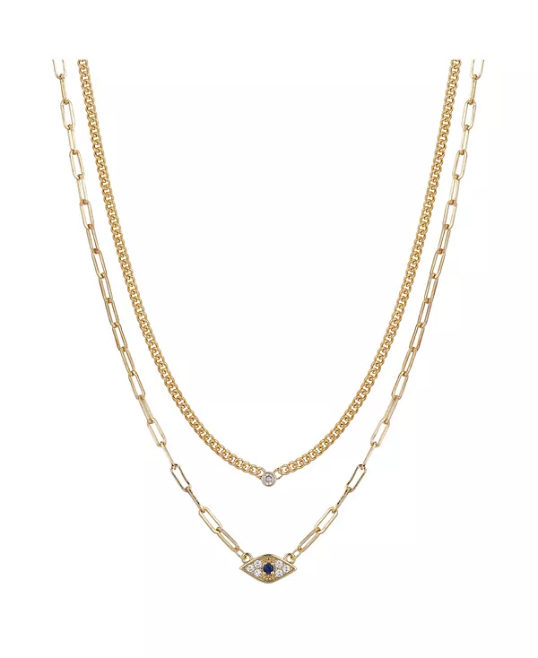 Многослойное ожерелье с золотым покрытием и кубическим цирконием от сглаза, удлинитель 16+2 дюйма Unwritten, gold
Многослойное ожерелье с золотым покрытием и кубическим цирконием от сглаза, удлинитель 16+2 дюйма Unwritten, gold