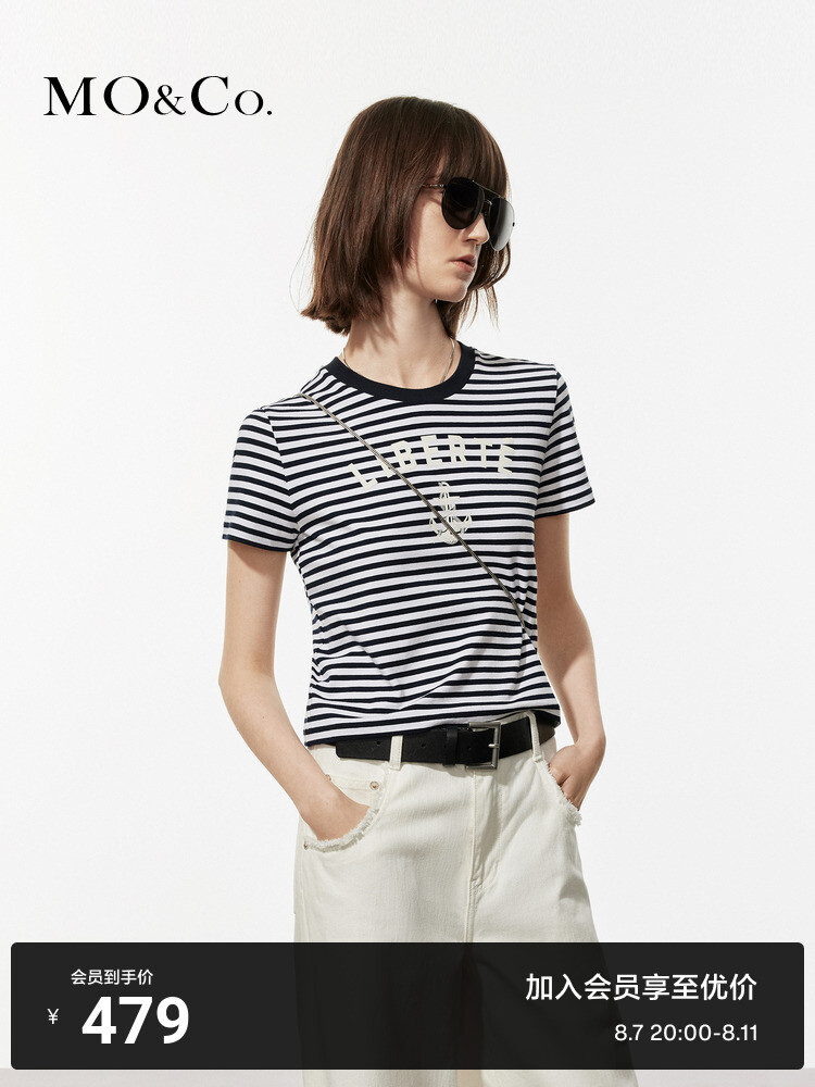 Футболка Moco Moanke в полоску, синий / белый
Футболка Moco Moanke в полоску, синий / белый