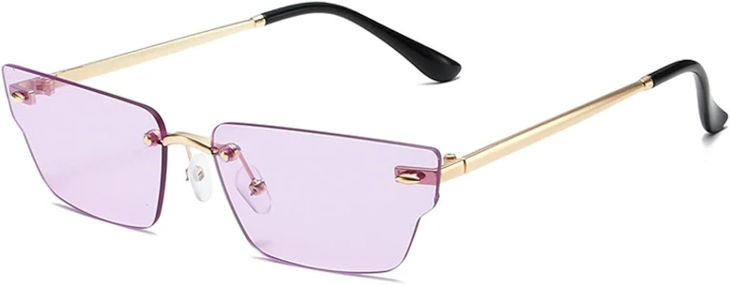 Солнцезащитные очки с защитой от УФ-излучения UV400 для женщин и мужчин | Маленькие безободковые очки с прозрачными линзами с градиентом цвета "океан" | для занятий спортом на открытом воздухе DSVIGF, Golden Purple
Солнцезащитные очки с защитой от УФ-излучения UV400 для женщин и мужчин | Маленькие безободковые очки с прозрачными линзами с градиентом цвета "океан" | для занятий спортом на открытом воздухе DSVIGF, Golden Purple