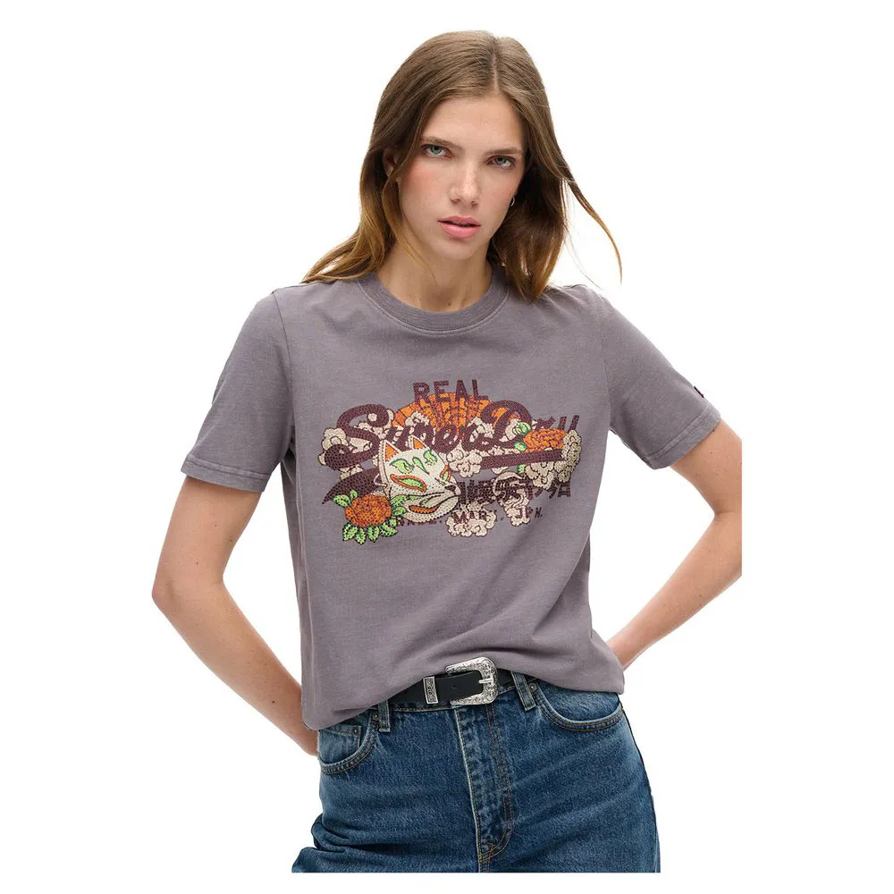 Футболка Superdry Tokyo Vl Graphic, серый 
Футболка Superdry Tokyo Vl Graphic, серый